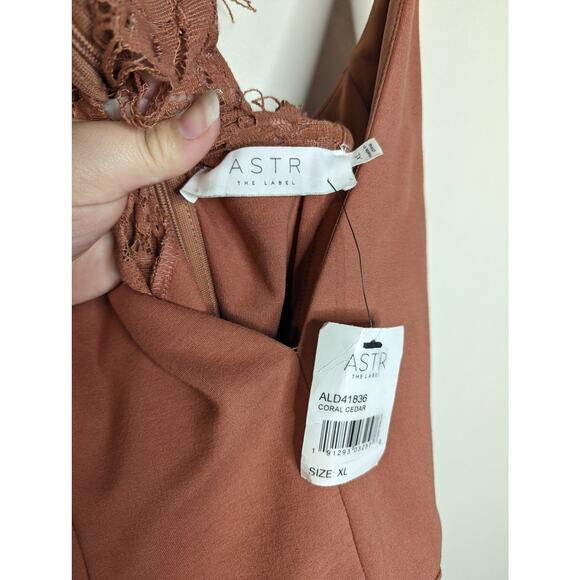 NWT ASTR the Label Coral Cedar Peeking Lace Bodycon Dress - Picture 9 of 11